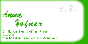 anna hofner business card